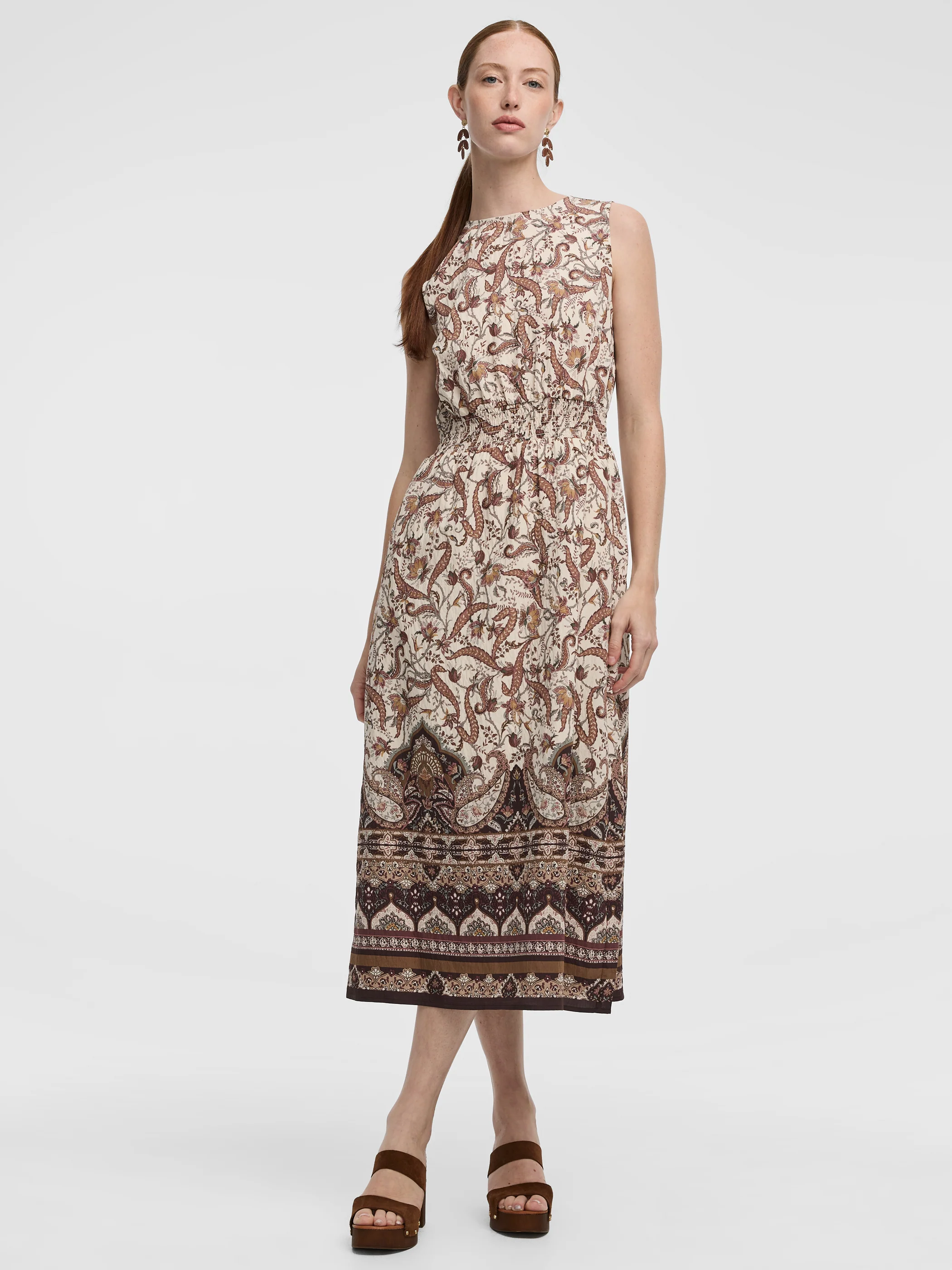 Sleeveless Crew-Neck Maxi Dress