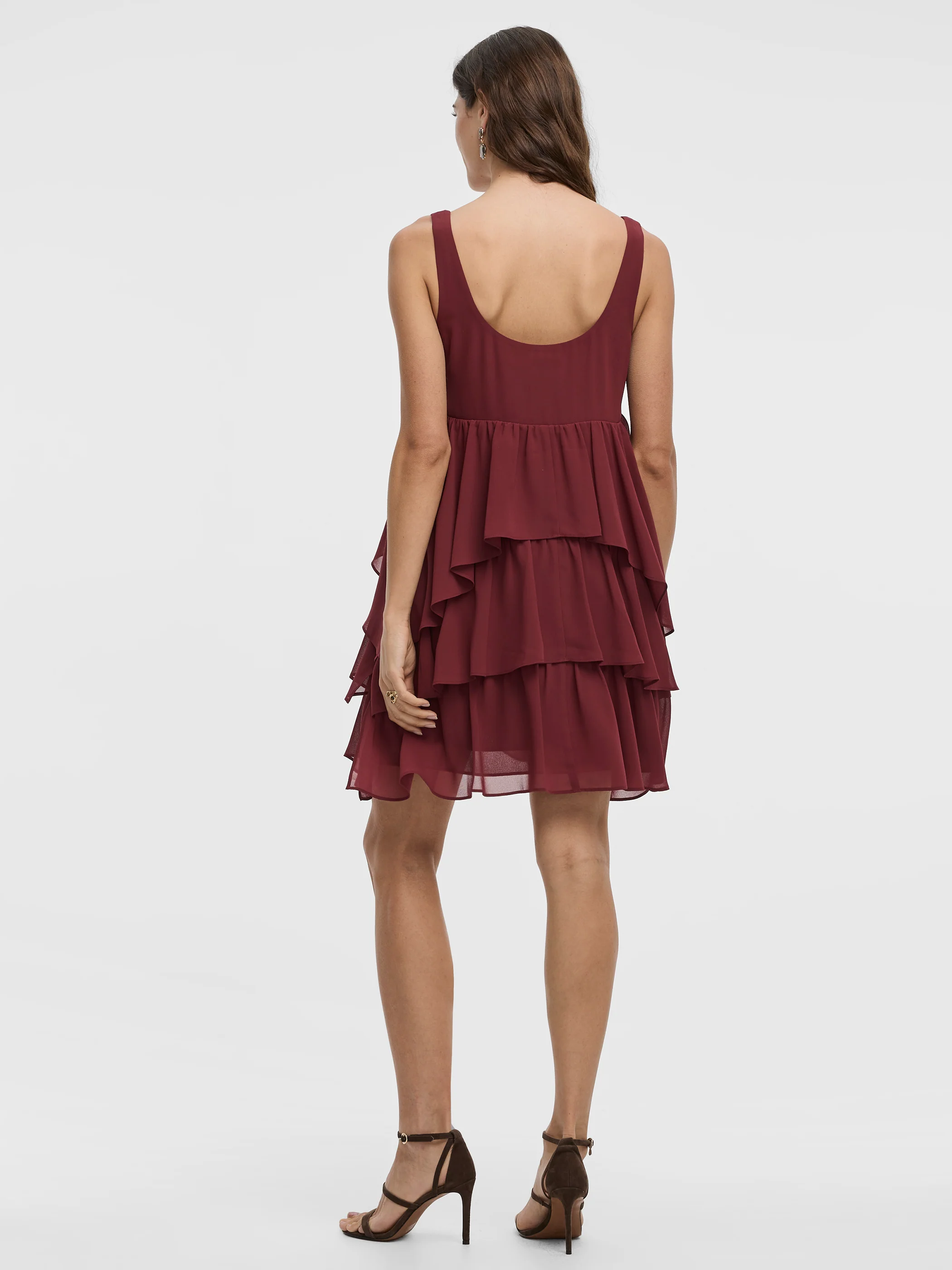 Sleeveless Scoop-Neck Tiered Mini Dress - Image 3