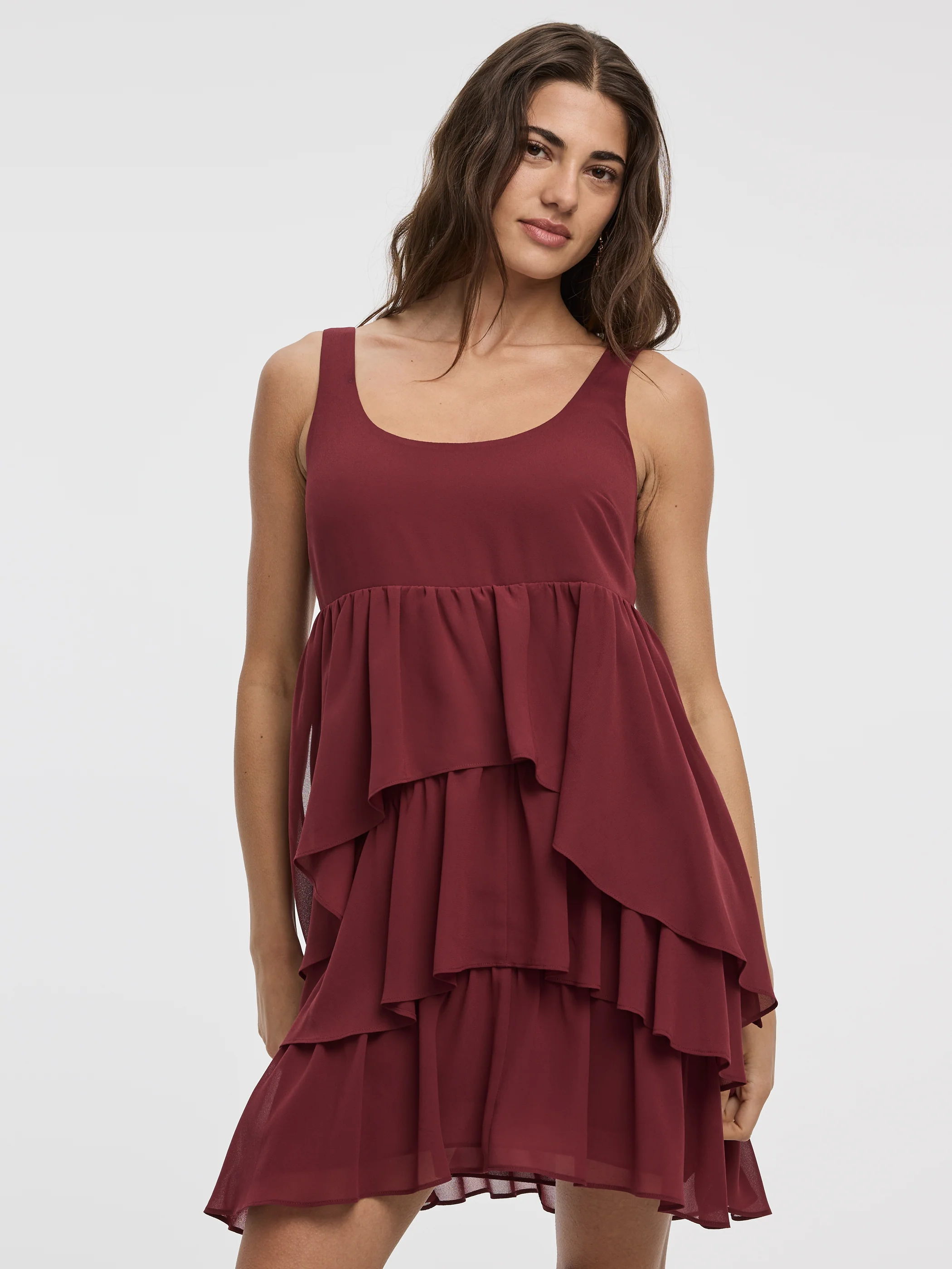 Sleeveless Scoop-Neck Tiered Mini Dress - Image 4