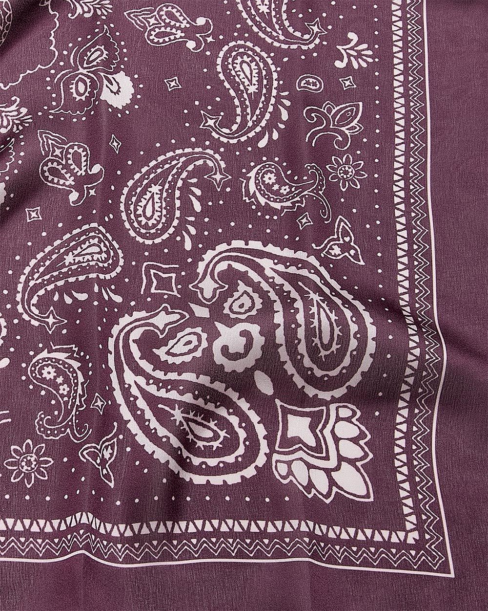 Square Satin Scarf with Paisley Pattern - Image 6