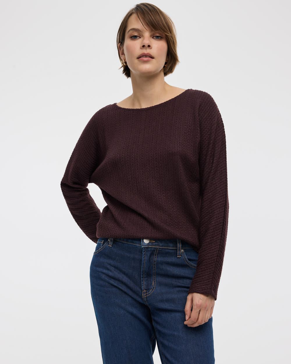 Long-Sleeve Boat-Neck Top - Image 11