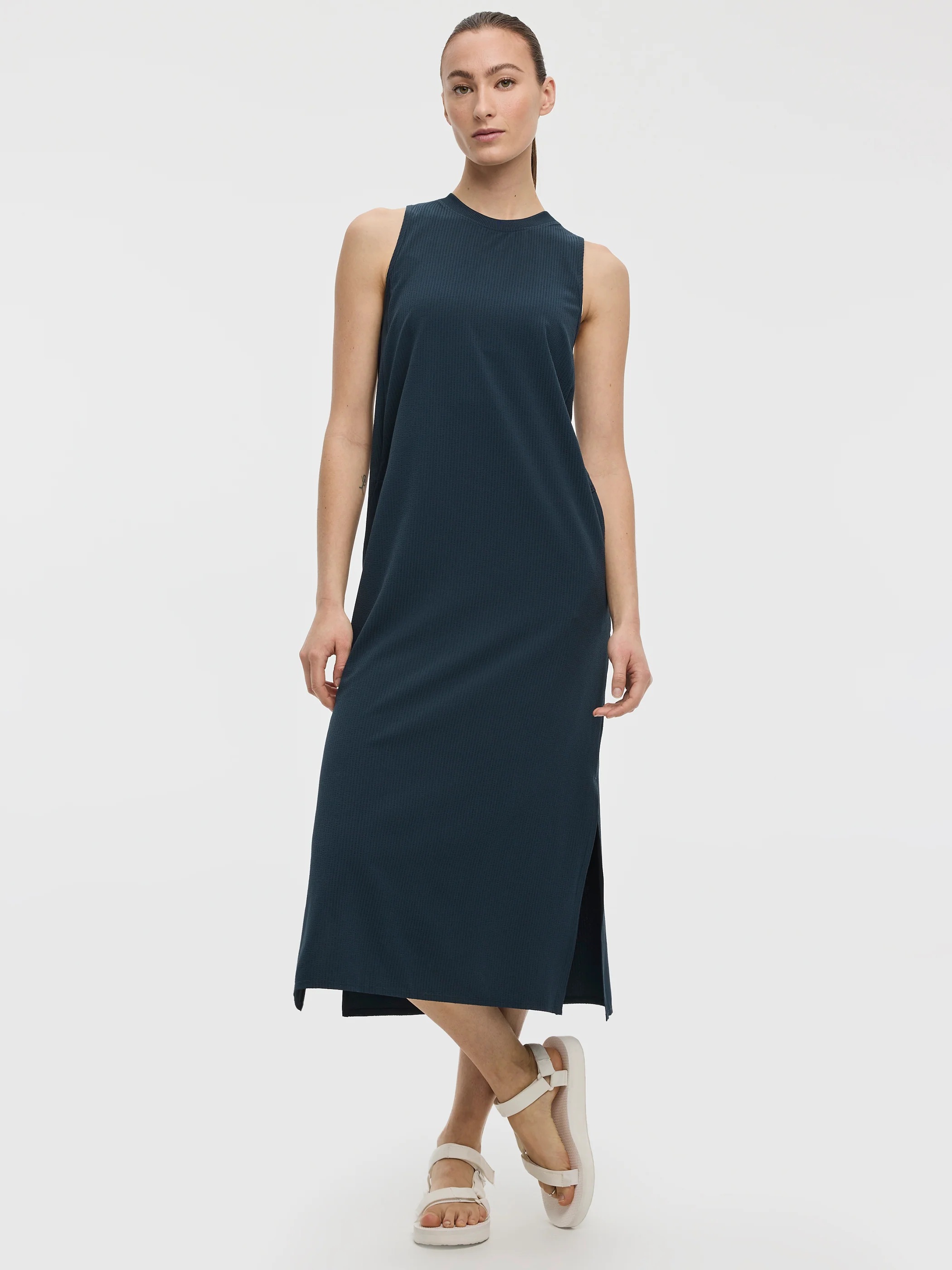 Sleeveless Textured Midi Dress - Hyba - Image 13