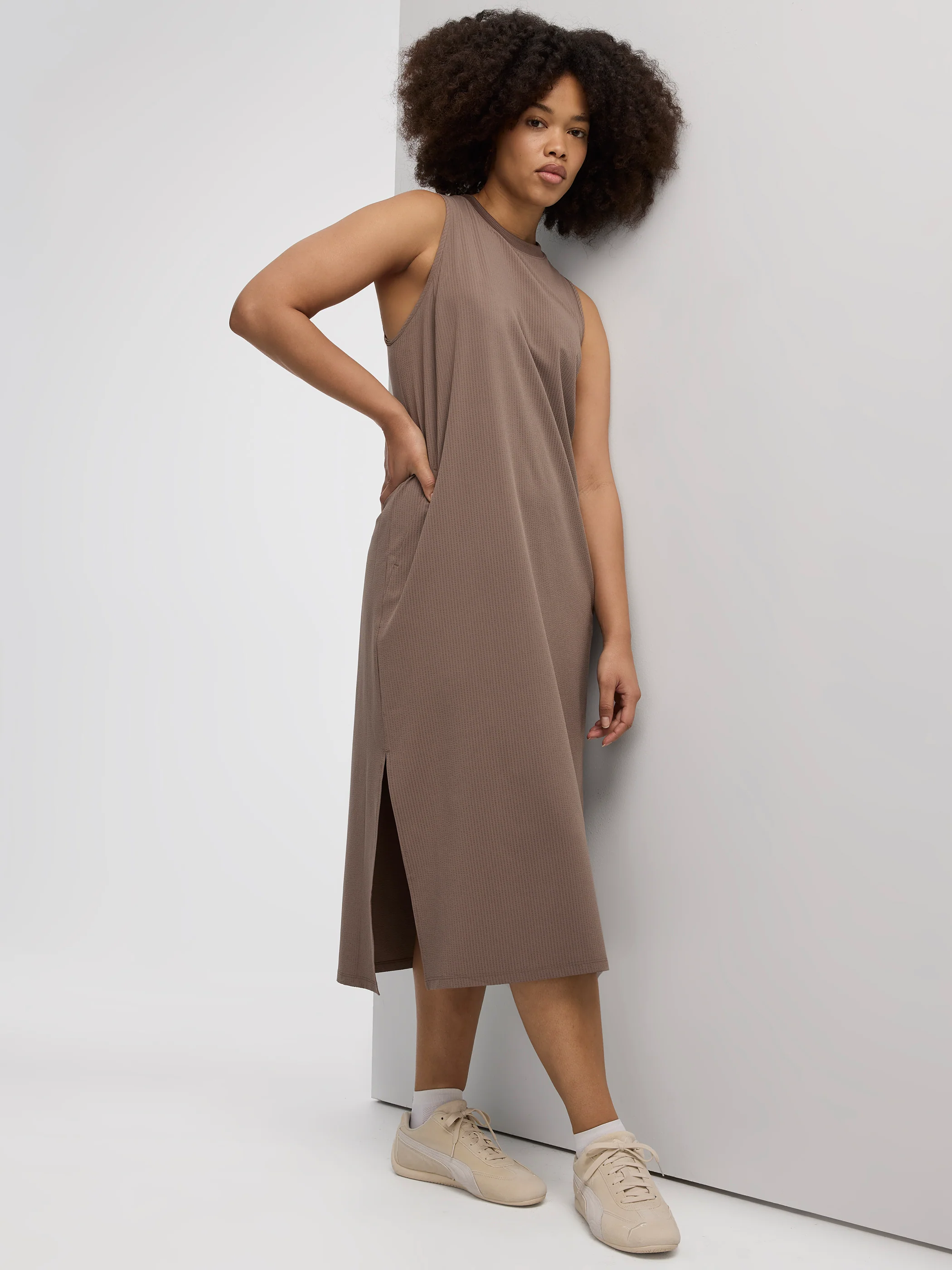 Sleeveless Textured Midi Dress - Hyba - Image 6