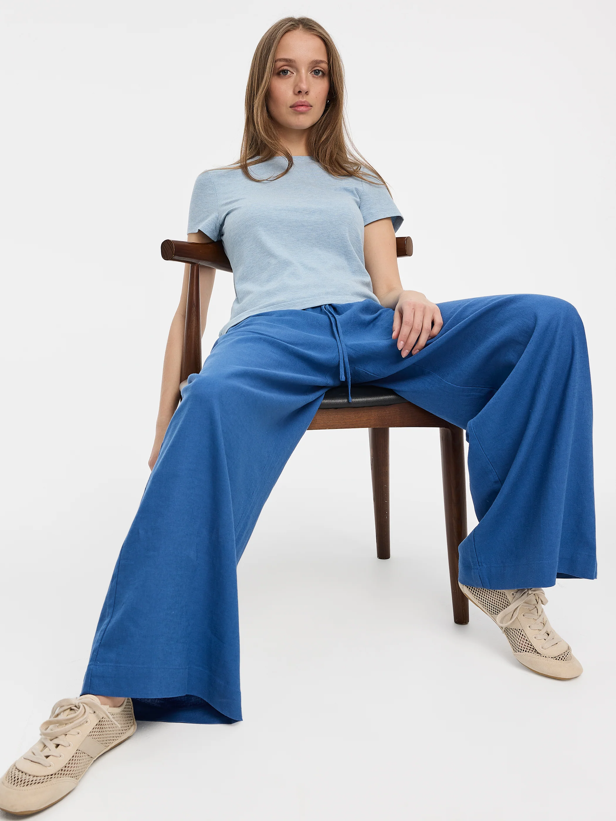 Wide-Leg Linen-Blend Pant - Image 30