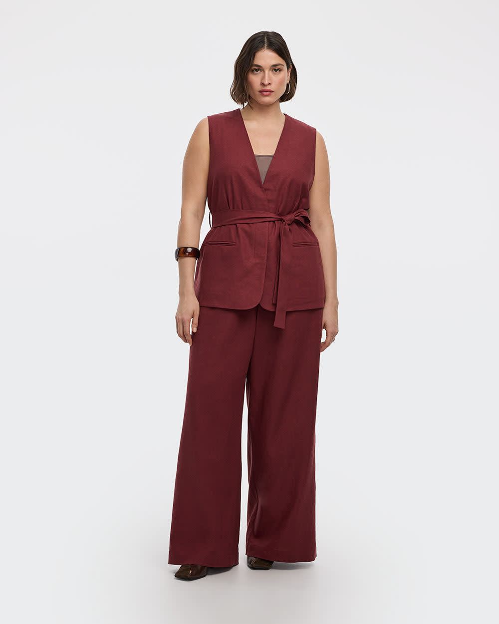 Wide-Leg Linen-Blend Pant - Image 36