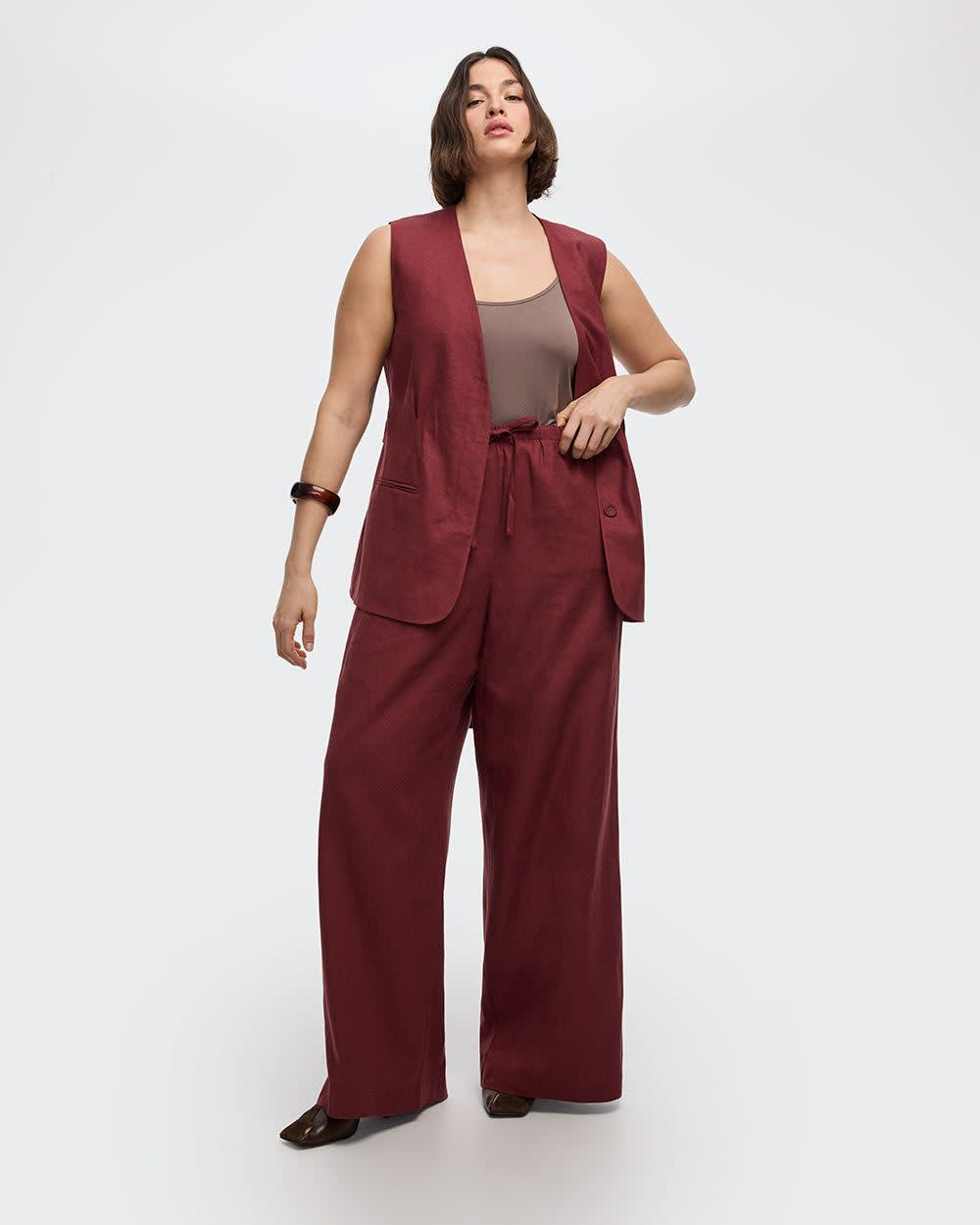 Wide-Leg Linen-Blend Pant - Image 39