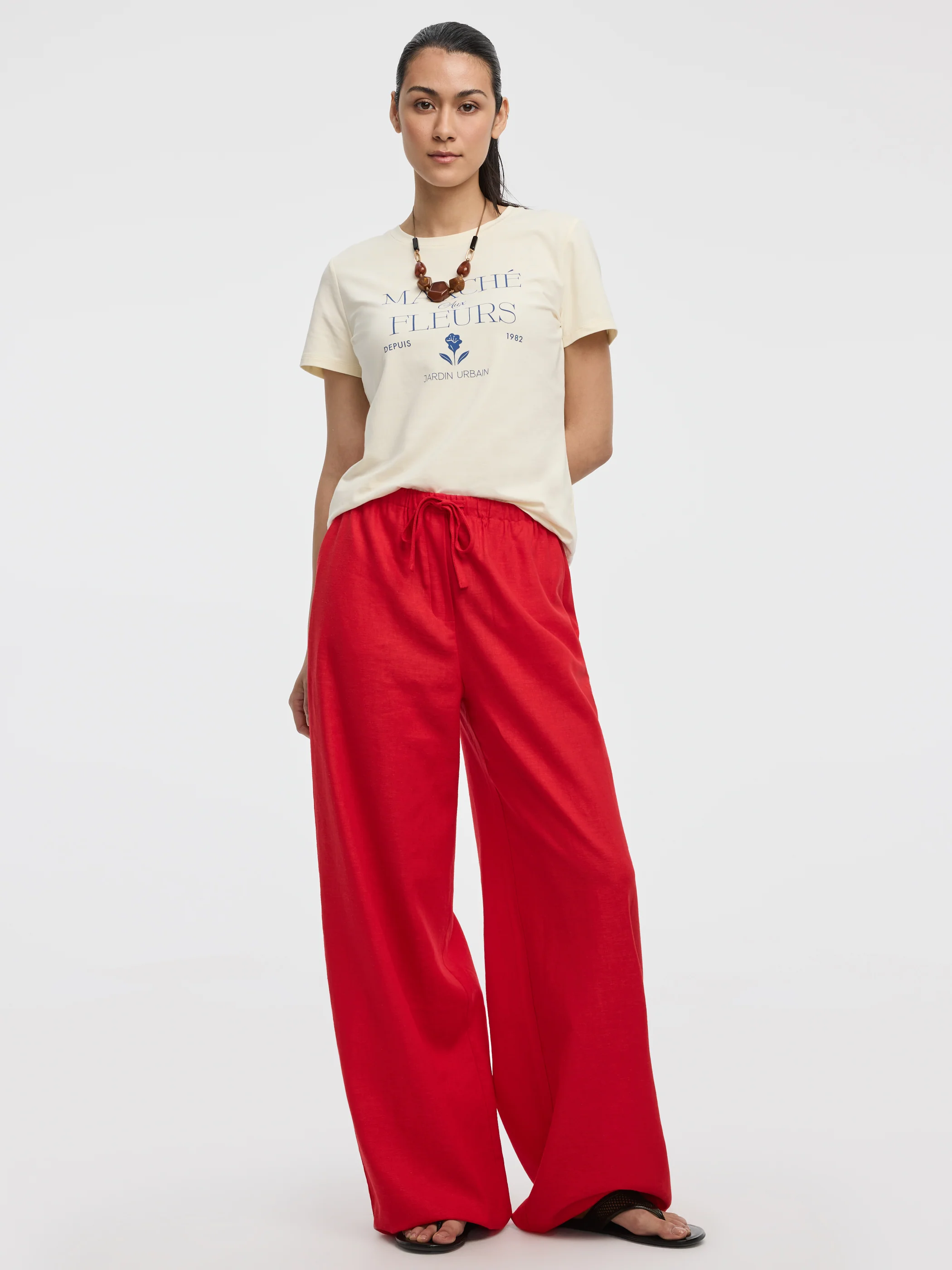 Wide-Leg Linen-Blend Pant - Image 46