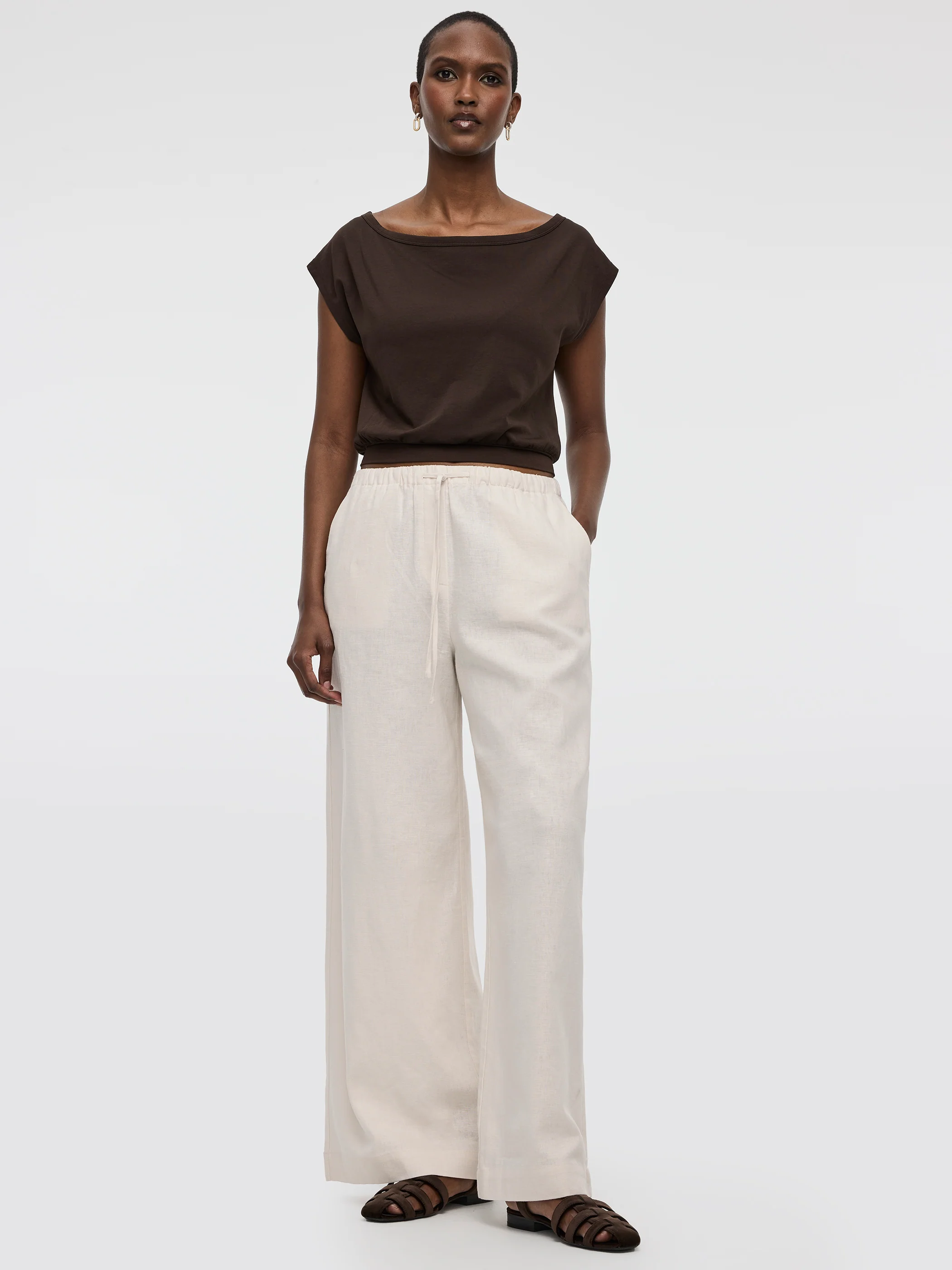 Wide-Leg Linen-Blend Pant - Image 6