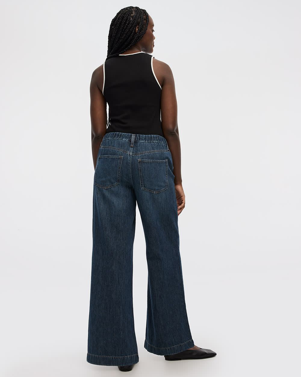 Wide-Leg Mid-Rise Jean with Drawstring - Image 8