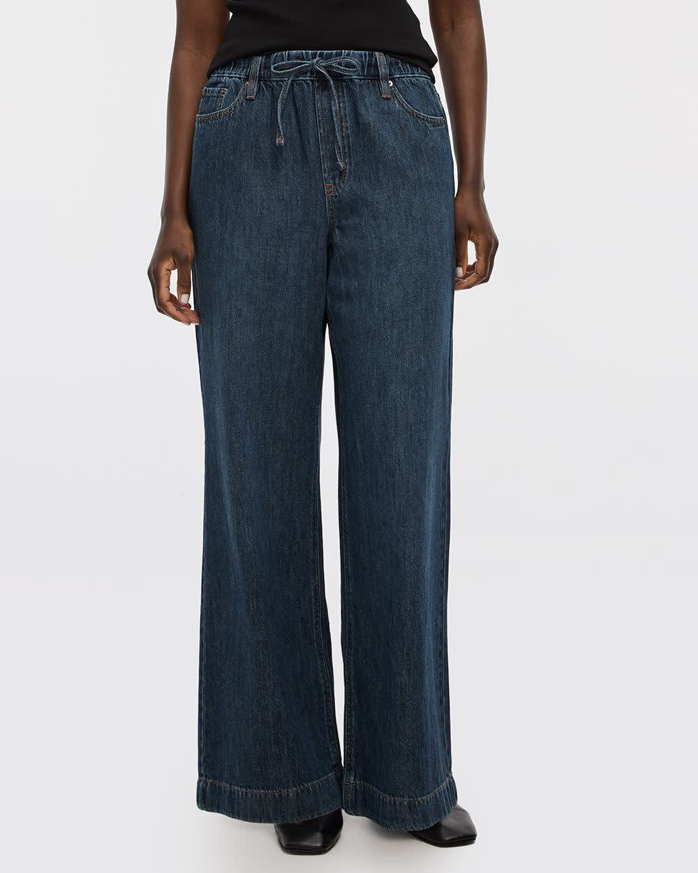 Wide-Leg Mid-Rise Jean with Drawstring - Image 9