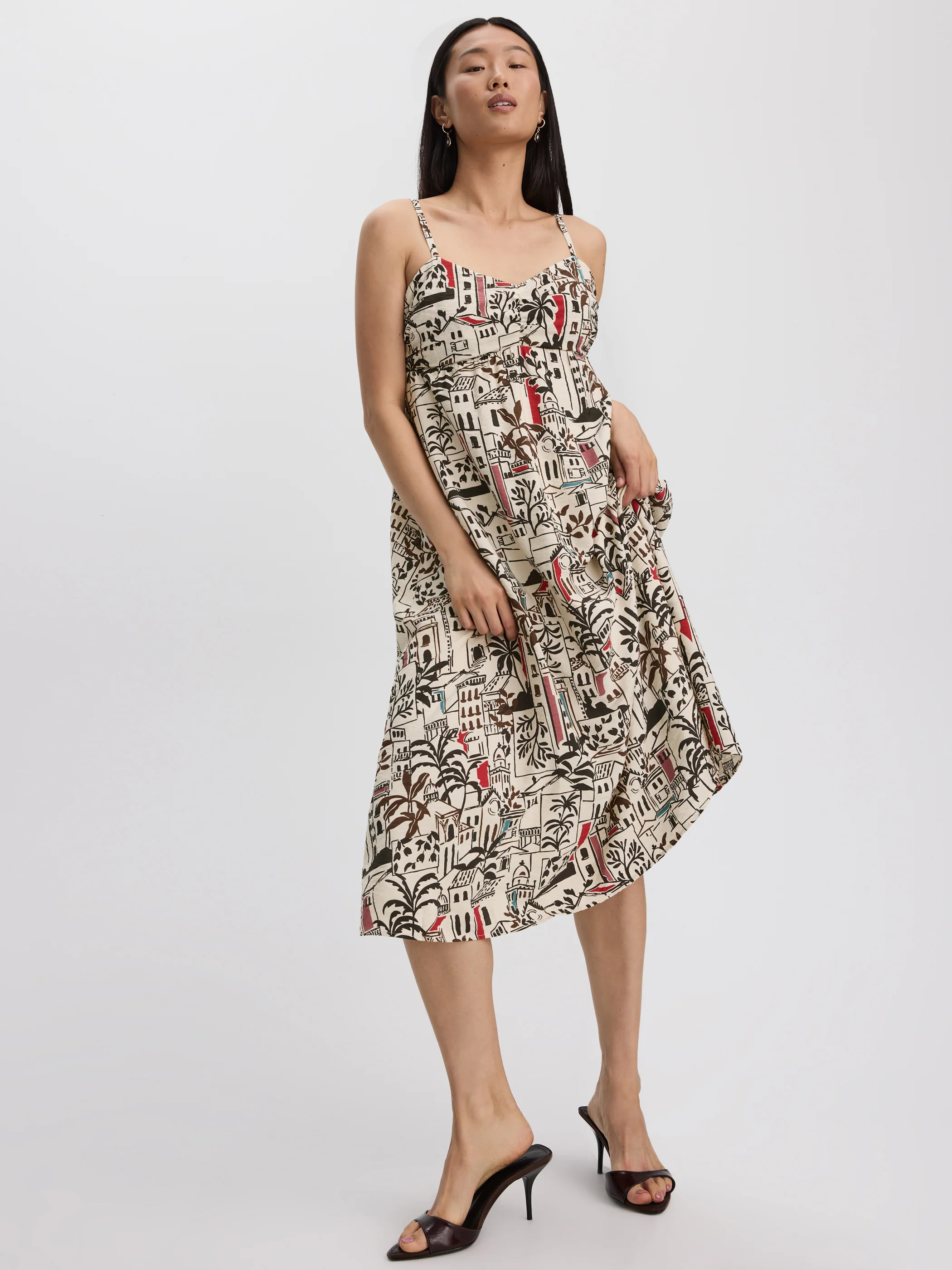 Sleeveless Midi Dress with Sweetheart Neckline - Image 4
