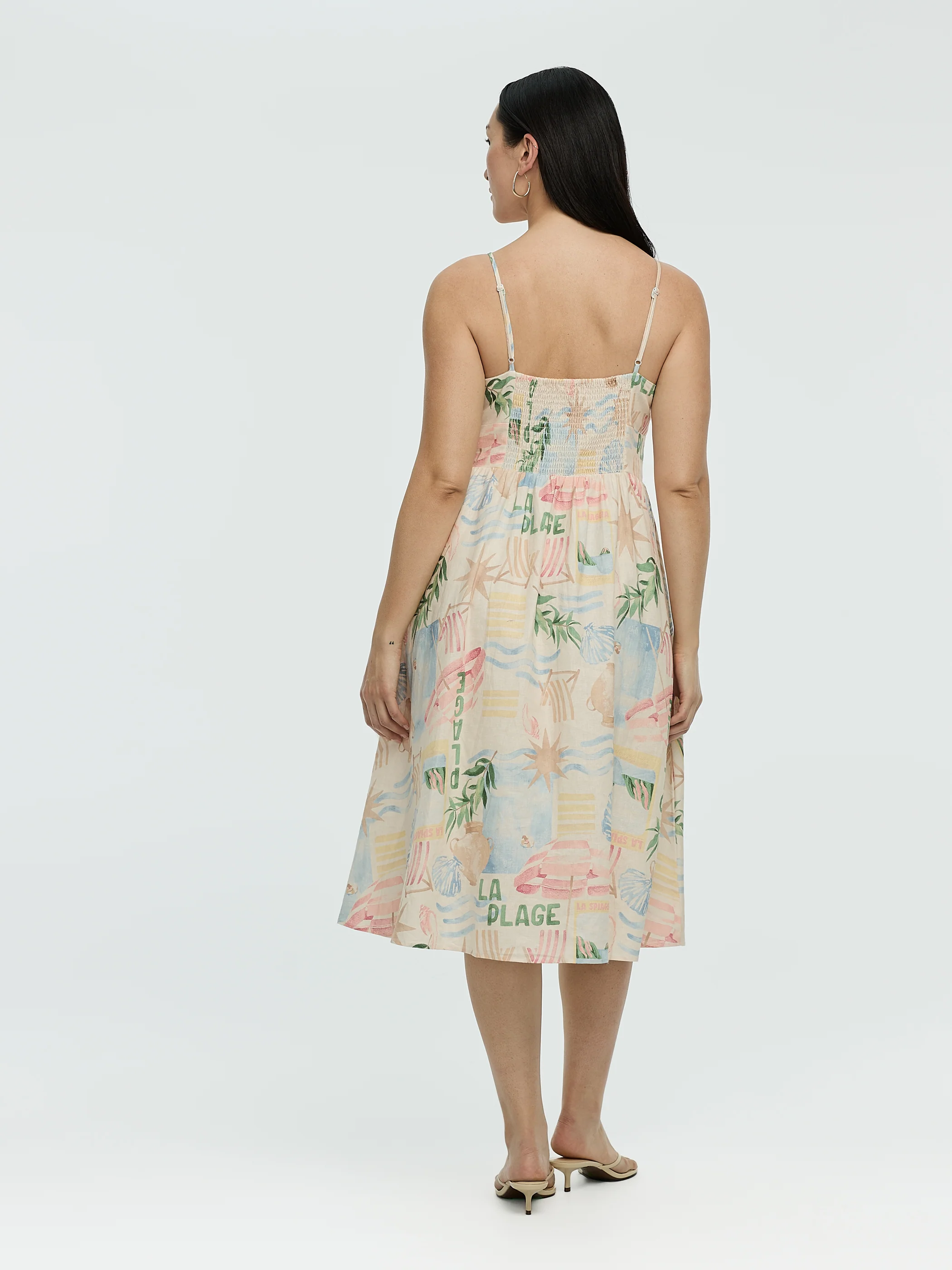Sleeveless Midi Dress with Sweetheart Neckline - Image 3