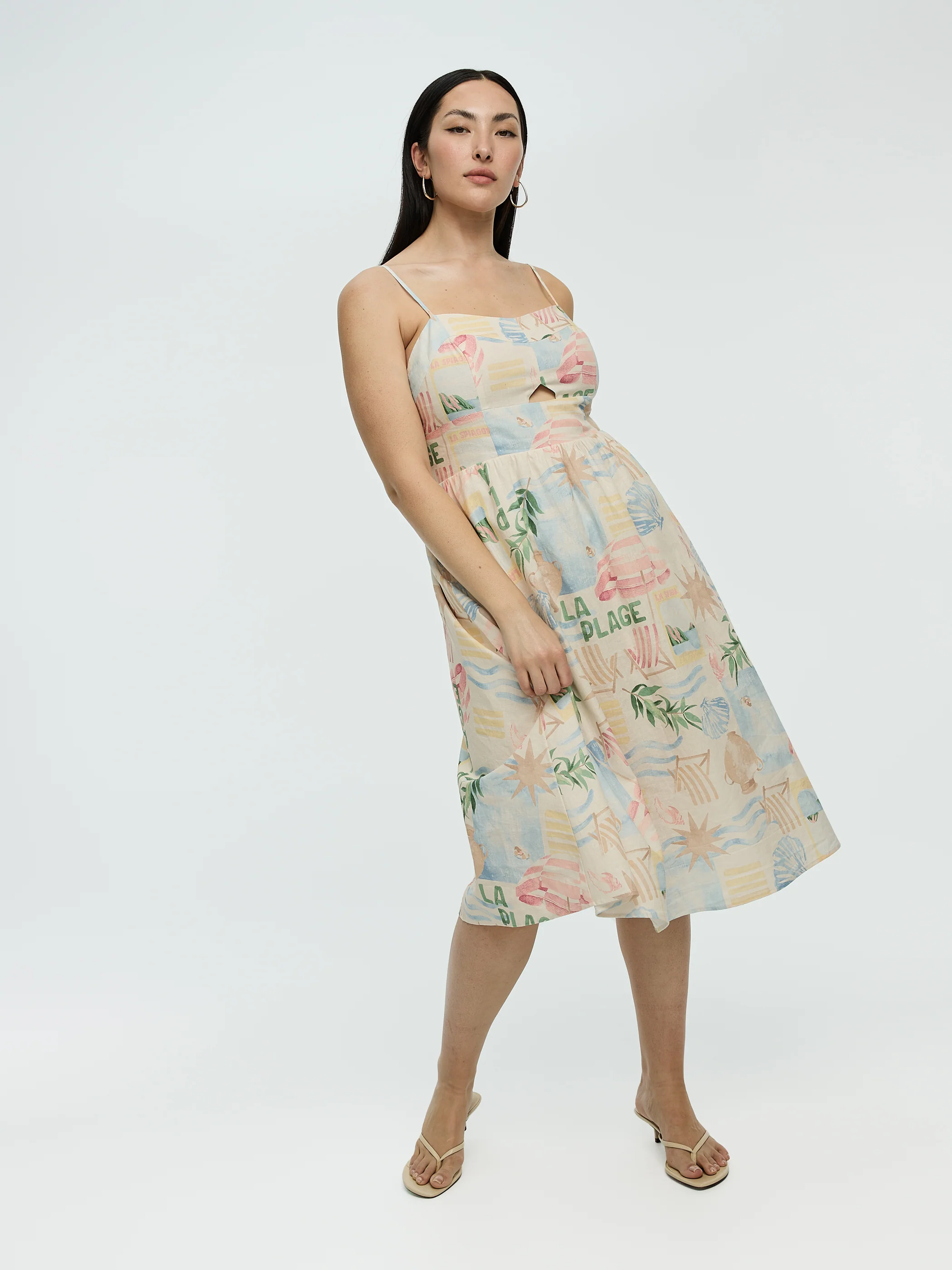 Sleeveless Midi Dress with Sweetheart Neckline - Image 4
