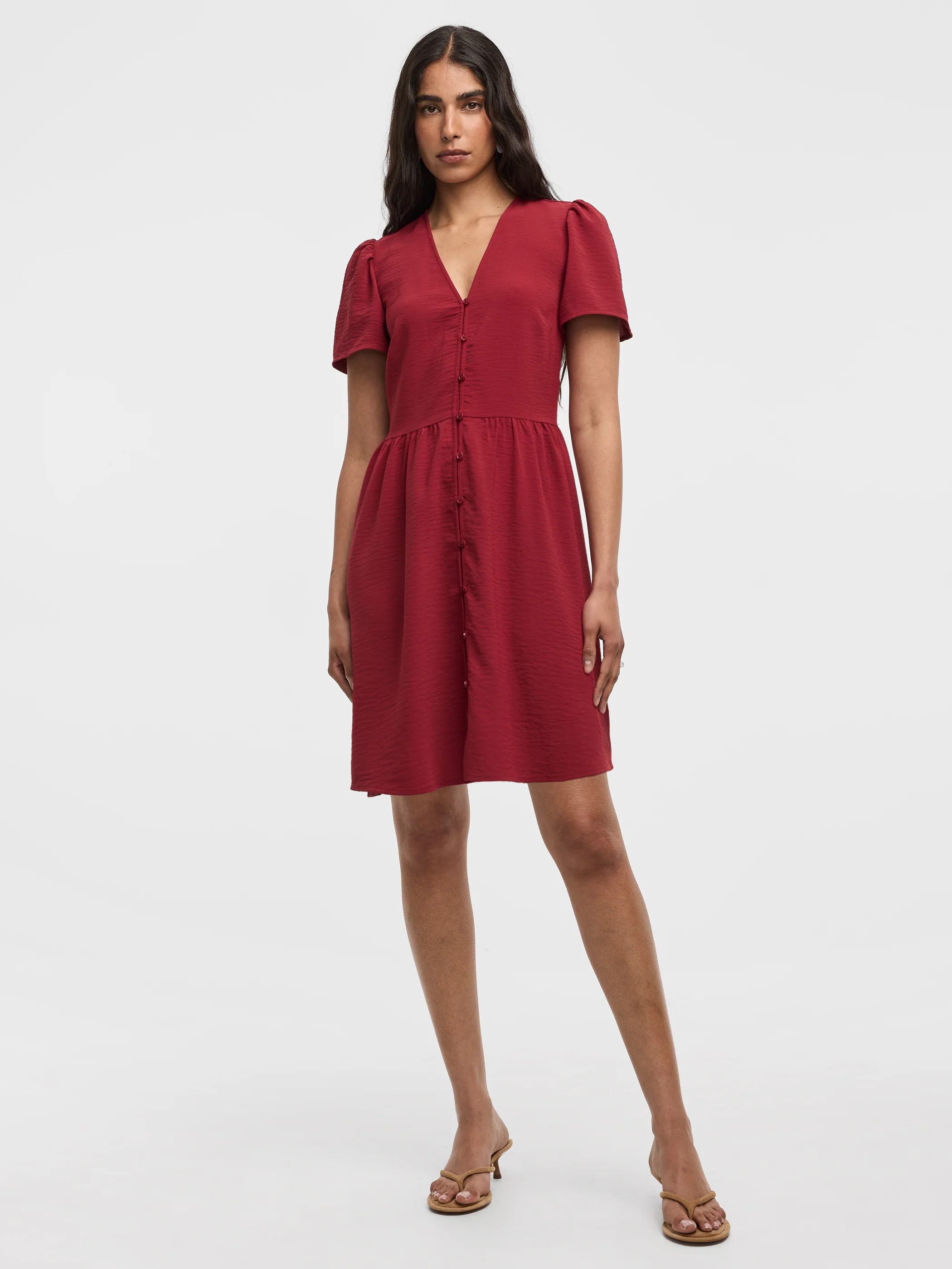 Short-Sleeve V-Neck Dress - Image 5
