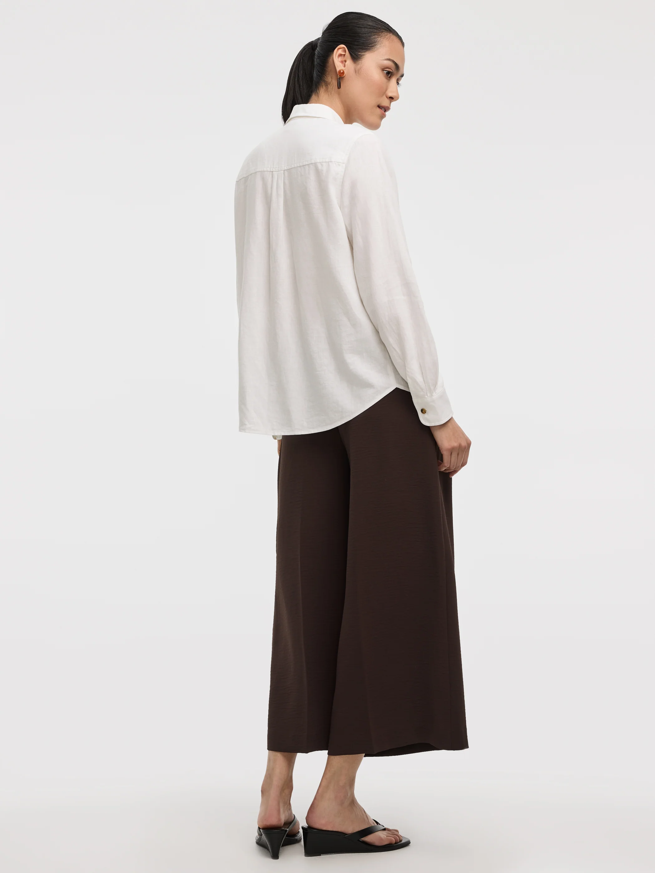 Long-Sleeve Linen-Blend Shirt - Image 3