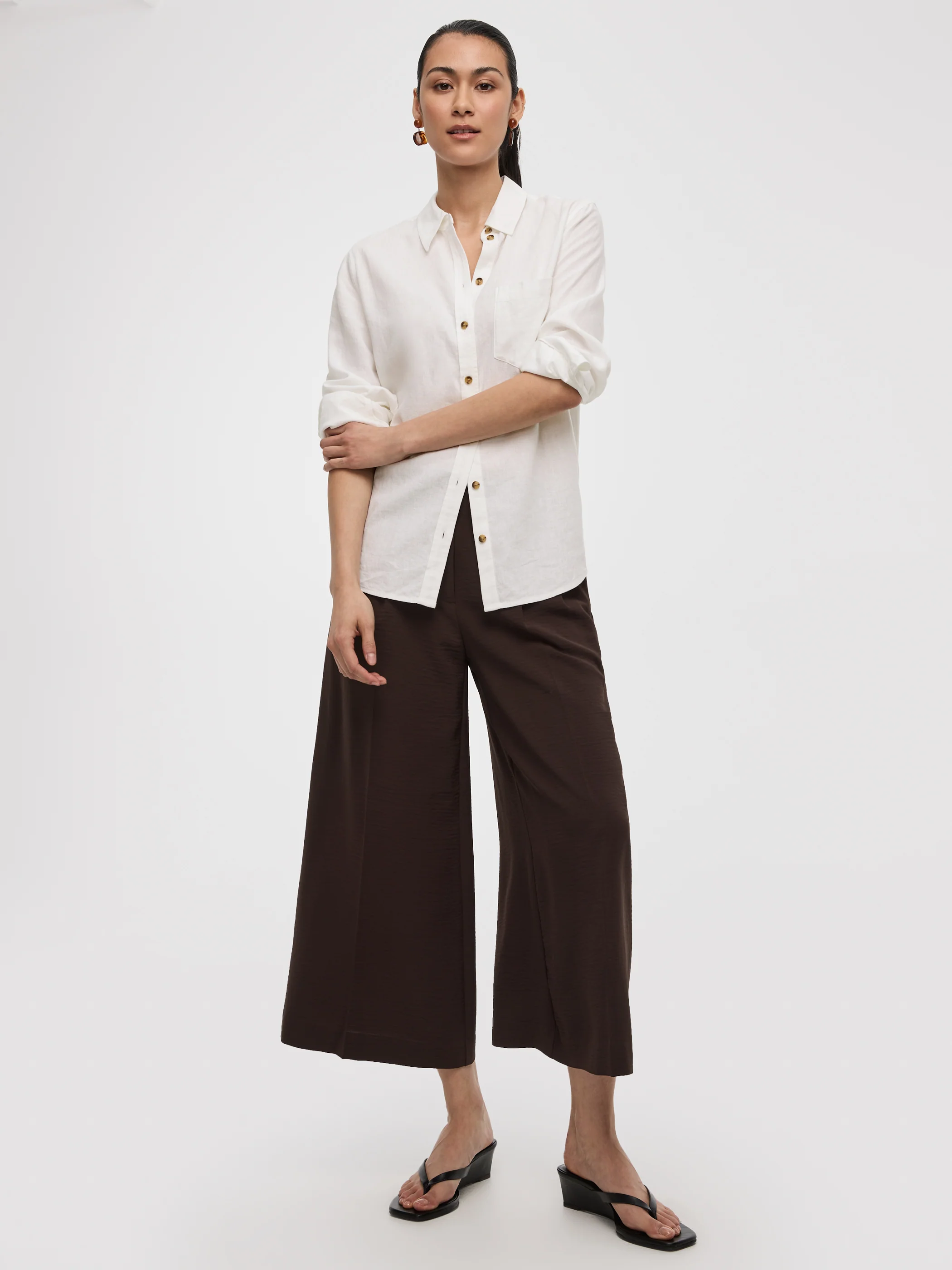 Long-Sleeve Linen-Blend Shirt - Image 4