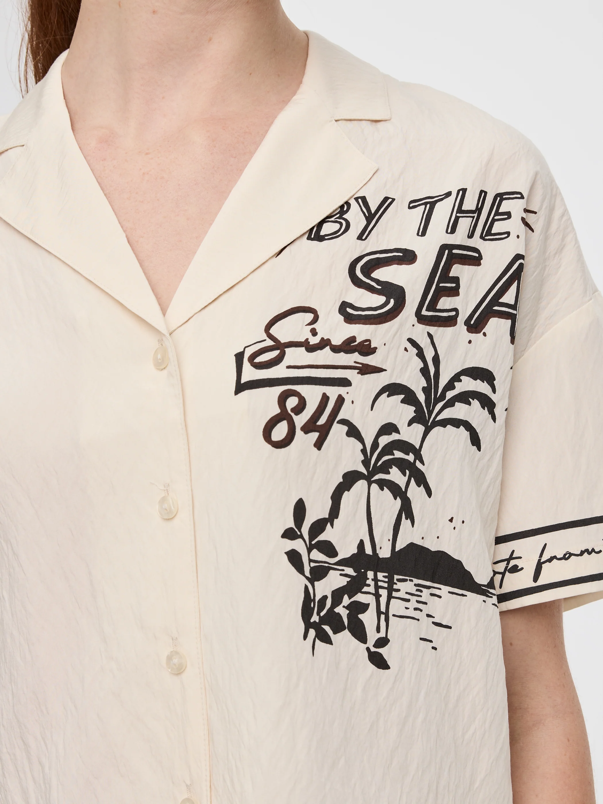 Short-Sleeve Blouse with Pyjama Collar - Image 2