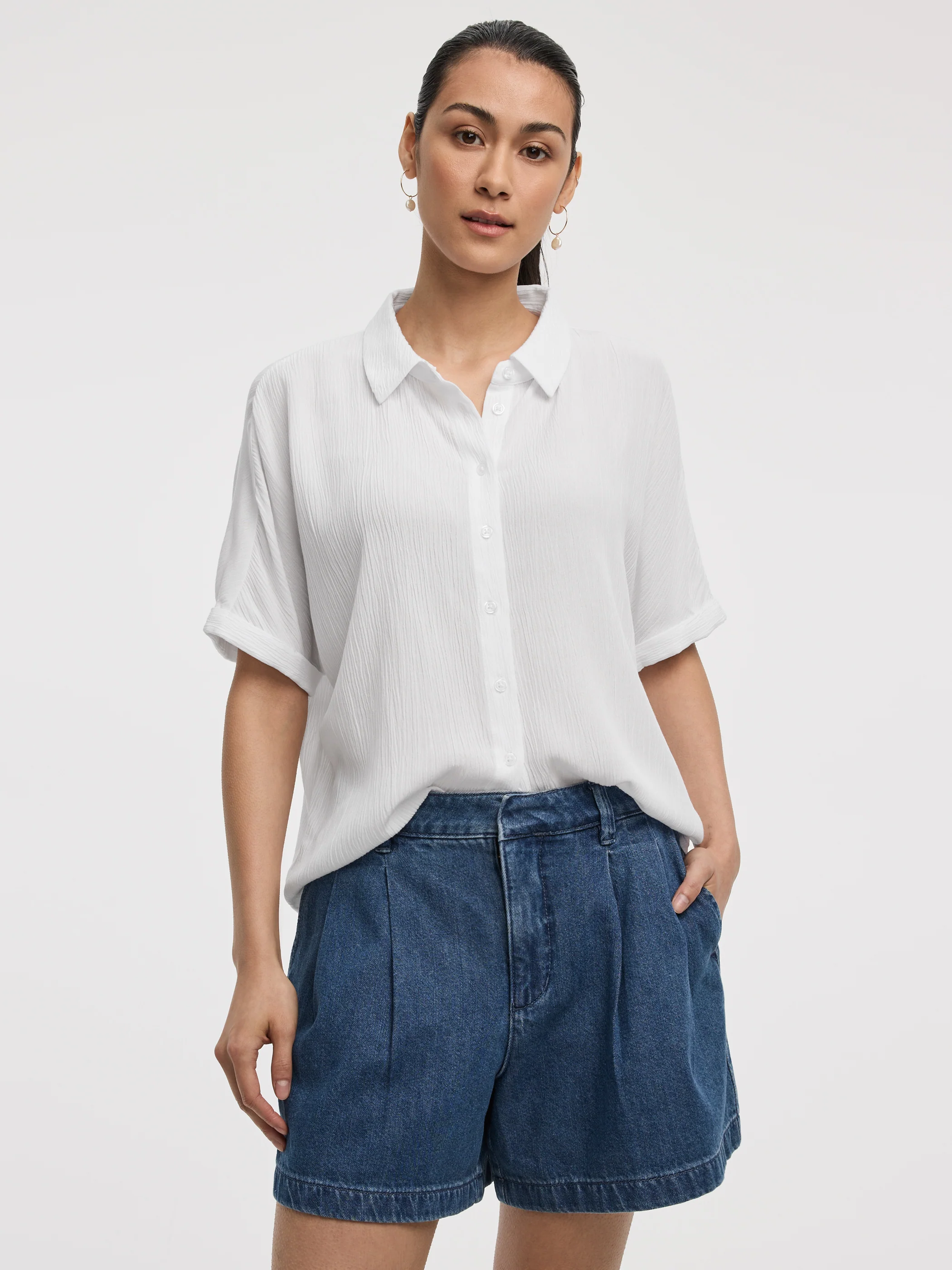 Buttoned-Down Gauze Shirt