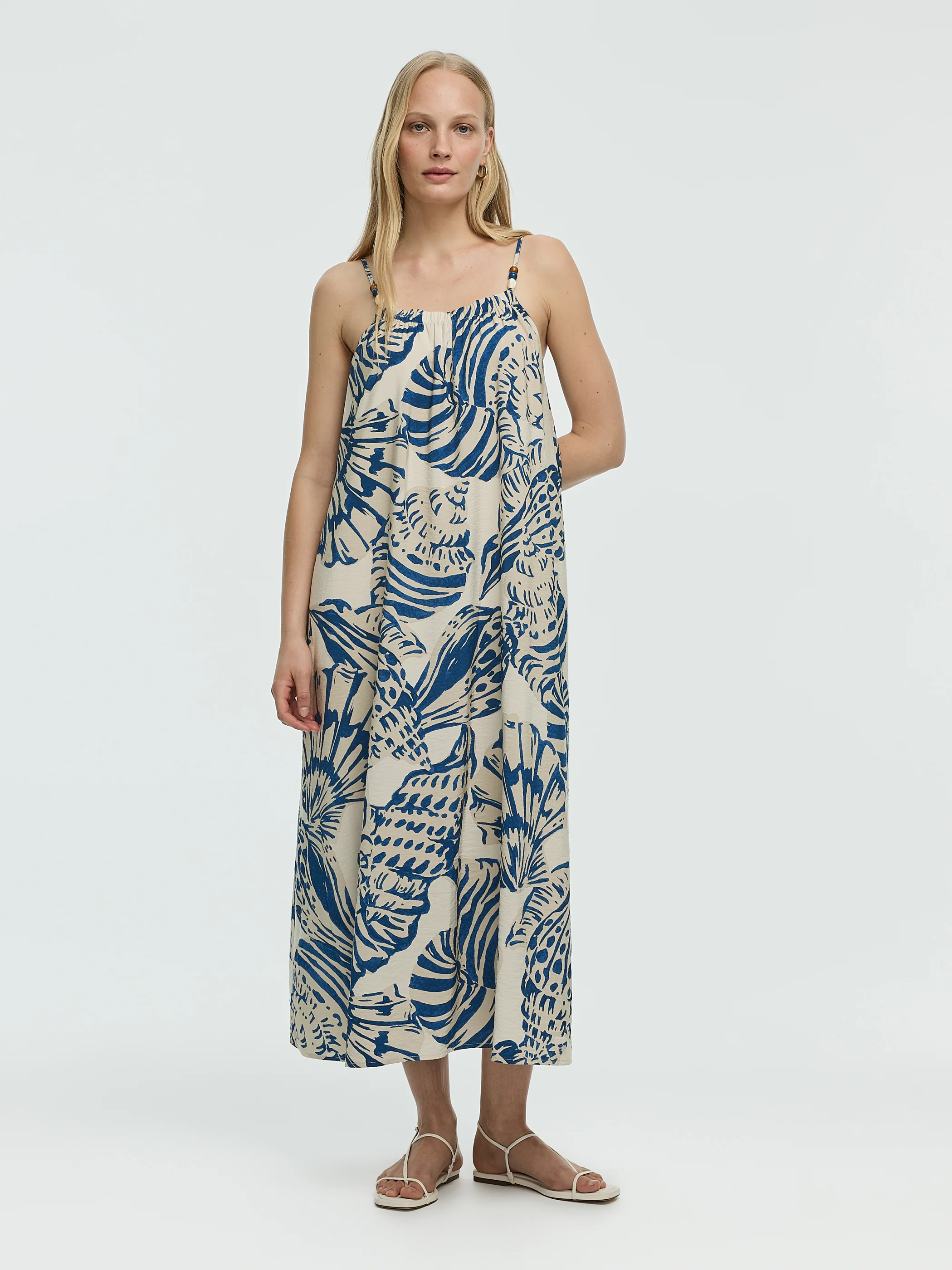 Sleeveless Square-Neck Maxi Dress